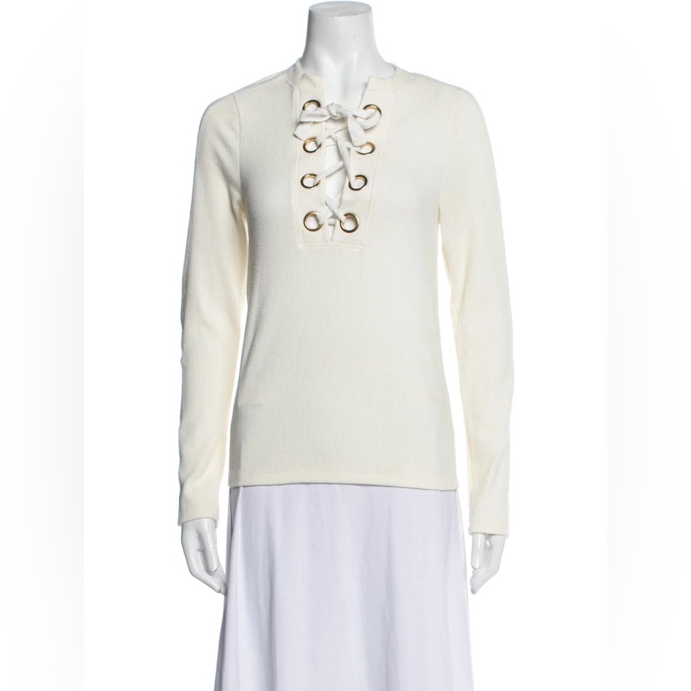 Derek Lam 10 Crosby • V-Neck Long Sleeve Top • Size S • New with Tags✨